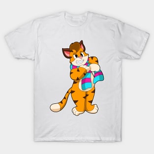 Tiger in Winter with Scarf T-Shirt